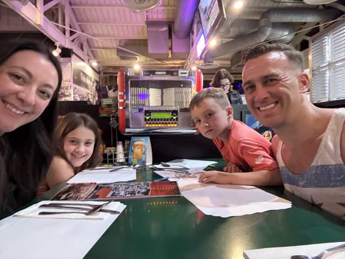 The Mi Salsa family together at a California diner